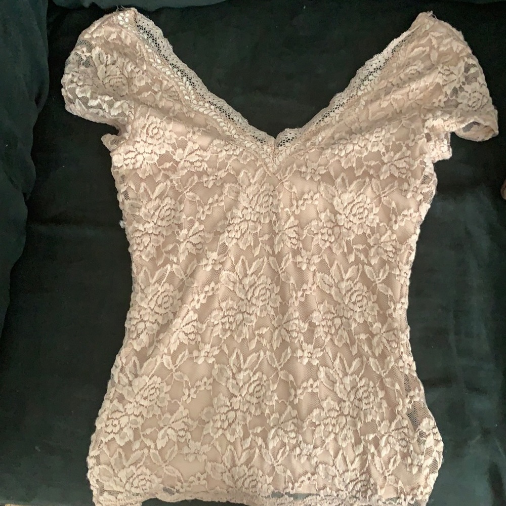 Blush pink lace top